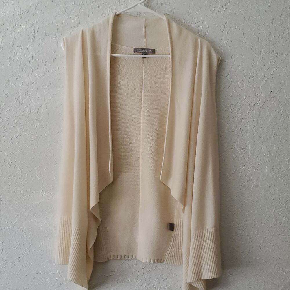 Neiman Marcus Cashmere Vest Open Cardigan Duster Sweater